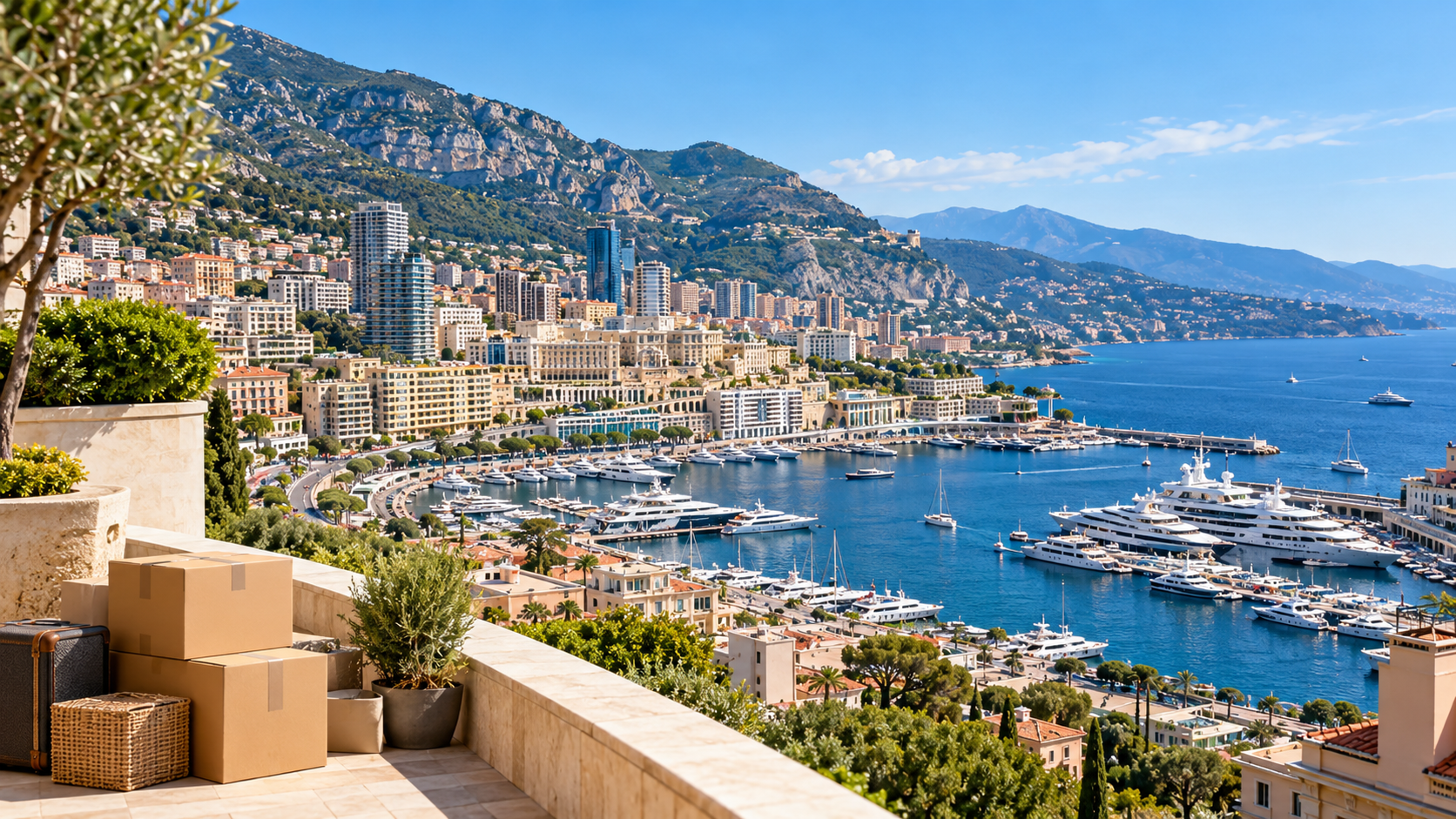 Panorama méditerranéen depuis une terrasse